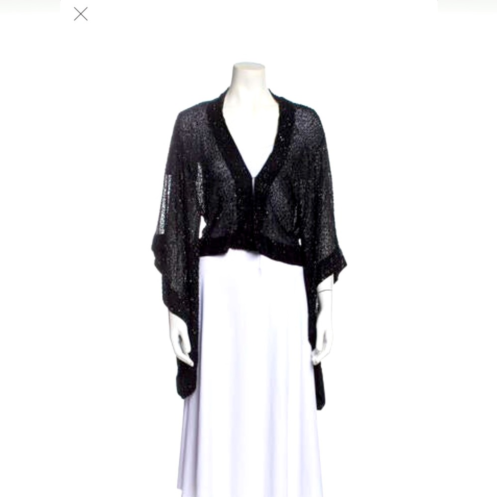 Alice + Olivia black beaded kimono top - size small